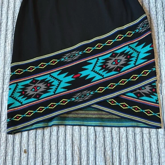 Boston Proper Sweater Knit Sheath Dress Long sleeve Aztec Tribal print size 4 - Picture 7 of 14